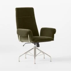 Saviti Olive Velvet Office Chair 9 Saviti Olive Velvet Office Chair -Cb2 SavitiOliveVlvtOffcChair3QSSF22