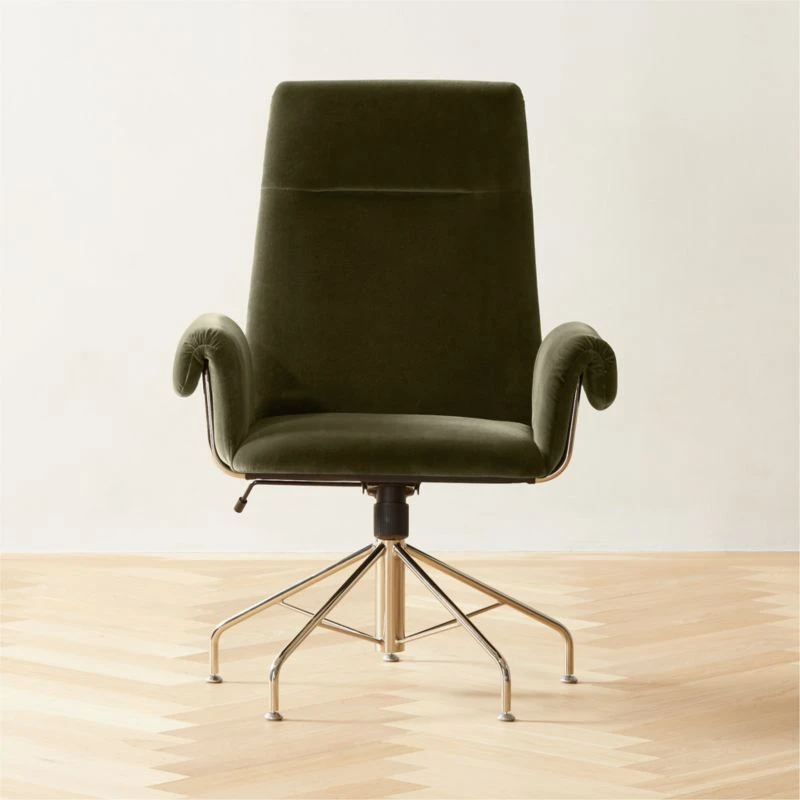 Saviti Olive Velvet Office Chair 1 Saviti Olive Velvet Office Chair