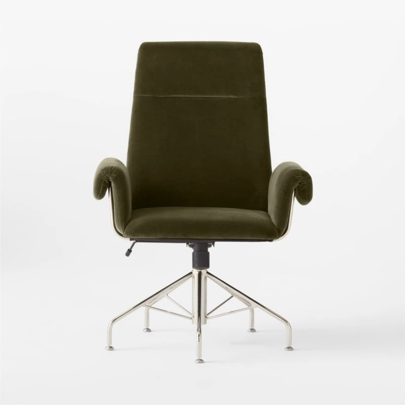 Saviti Olive Velvet Office Chair 2 Saviti Olive Velvet Office Chair - Image 2