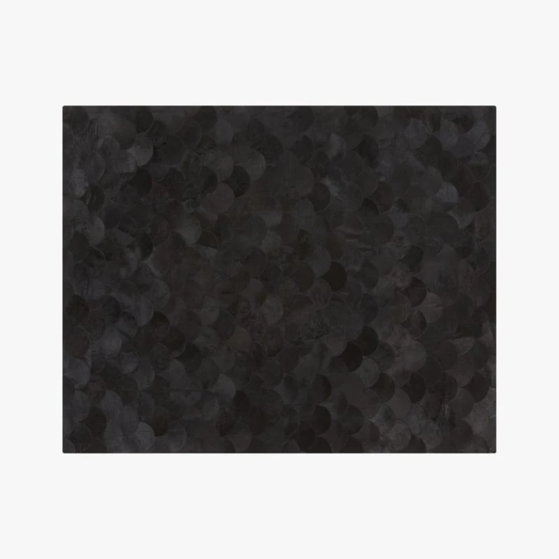 Scallop Black Hide Area Rug 8'x10' 1 Scallop Black Hide Area Rug 8'x10'