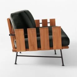 Seahaven Teak Outdoor Sofa With Coal Perennials® Cushions -Cb2 SeahavenCoalSofaSDSSS22