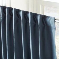 Seda Deep Blue Dupioni Silk Window Curtain Panel 48"x84" -Cb2 SedaSlkDpBlueCrtnPnl96inAV2SHF22