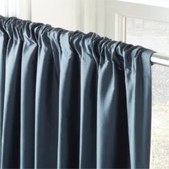 Seda Deep Blue Dupioni Silk Window Curtain Panel 48"x84" -Cb2 SedaSlkDpBlueCrtnPnl96inAV3SHF22