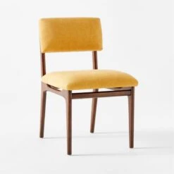 Selby Canary Upholstered Dining Chair -Cb2 SelbyCanaryDiningChair3QSSS22