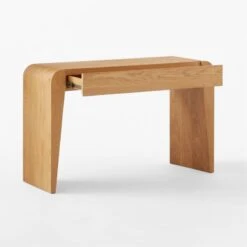 Selena Wood Vanity Table -Cb2 SelenaOakVanity3QAVSSS23