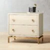 2-Drawer Ivory Shagreen Nightstand