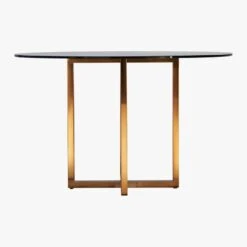 Silverado Brass 47" Round Dining Table -Cb2 SilveradoTable47inRoundBrassSdS16