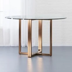 Silverado Brass 47" Round Dining Table