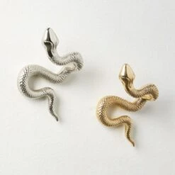 Unlacquered Brass Snake Wall Hook -Cb2 SnakeHookGroupFHS23