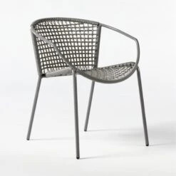 Sophia Grey Outdoor Dining Armchair -Cb2 SophiaGreyDiningChair3QSSS21