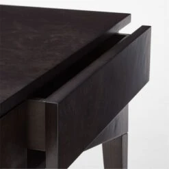 Spillo 2-Drawer Black Burl Wood Desk 17 Spillo 2-Drawer Black Burl Wood Desk -Cb2 SpilloBurlWoodDeskAVSSF22