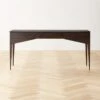 Spillo 2-Drawer Black Burl Wood Desk