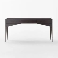 Spillo 2-Drawer Black Burl Wood Desk 12 Spillo 2-Drawer Black Burl Wood Desk -Cb2 SpilloBurlWoodDeskSOSSF22