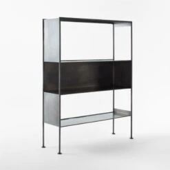 Spule Metal Bookcase 61'' -Cb2 SpuleShortMetalBookcase3QSSF22