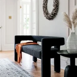 Faux Pampas Grass Taupe Stem 39" Set Of 3 -Cb2 StatureBenchBlackOC20 1x1