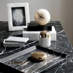 Onyx Marble Table Clock 7 Onyx Marble Table Clock -Cb2 StrataMarbleLetterTrayAG20 1x1
