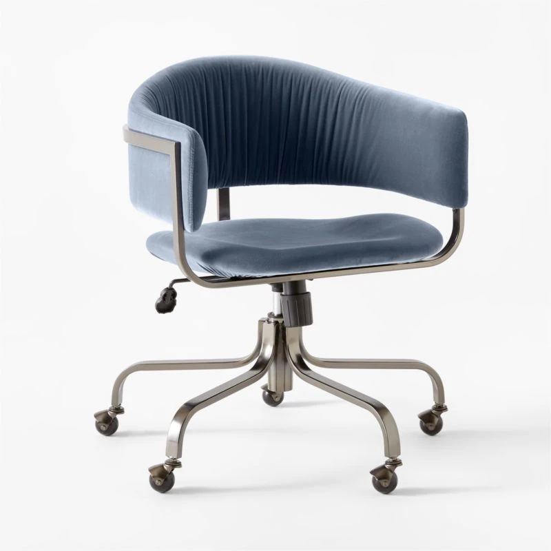 Stretta Blue Velvet Office Chair 3 Stretta Blue Velvet Office Chair - Image 3