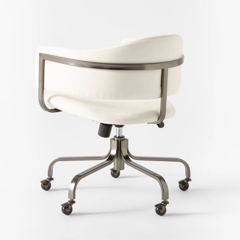 Stretta Ivory Velvet Office Chair 5 Stretta Ivory Velvet Office Chair - Image 5