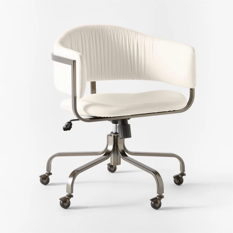 Stretta Ivory Velvet Office Chair 3 Stretta Ivory Velvet Office Chair - Image 3