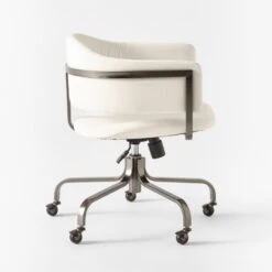 Stretta Ivory Velvet Office Chair 9 Stretta Ivory Velvet Office Chair -Cb2 StrettaIvoryMtlOffcChairSDSSS22
