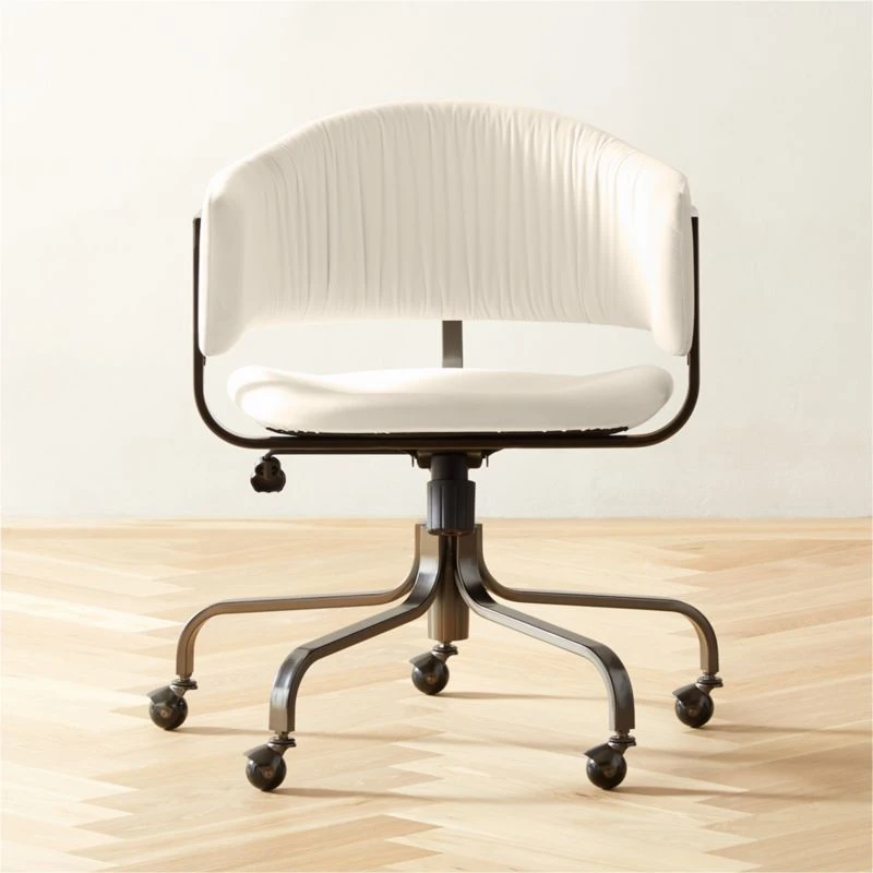Stretta Ivory Velvet Office Chair 1 Stretta Ivory Velvet Office Chair
