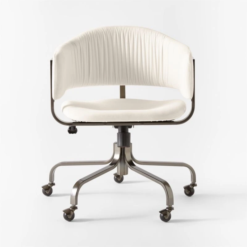 Stretta Ivory Velvet Office Chair 2 Stretta Ivory Velvet Office Chair - Image 2