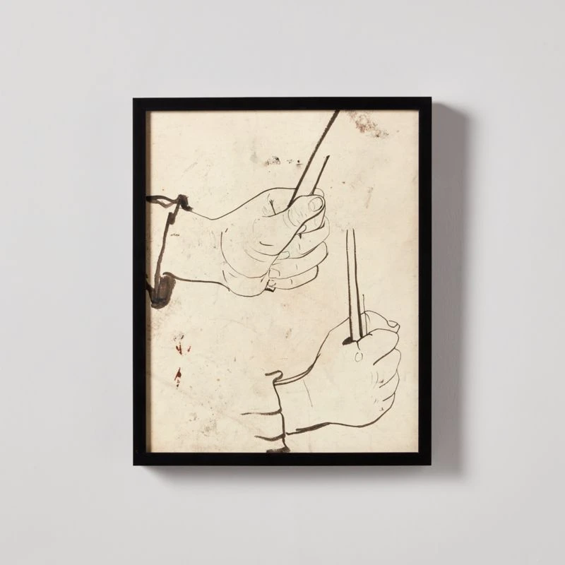 'Study Of Hands' Framed Reproduction By Carel Adolph Lion Cachet 18''x22'' 1 'Study Of Hands' Framed Reproduction By Carel Adolph Lion Cachet 18''x22''