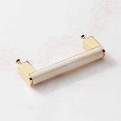 Suri Unlacquered Brass And Ivory Bone Handle 4" 9 Suri Unlacquered Brass And Ivory Bone Handle 4" -Cb2 SuriIvoryBonePldBsHndl4inROS22