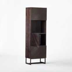 Suspend Black Marble And Dark Wood Bar Cabinet -Cb2 SuspendChrcTallBarCbnt3QAVSSS21