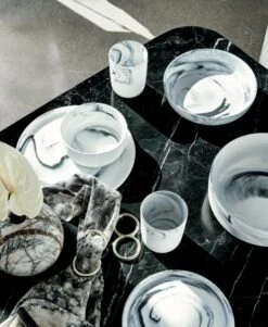 Swirl Black And White Serving Bowl -Cb2 SwirlDinnerwareTieDyeMR20 1