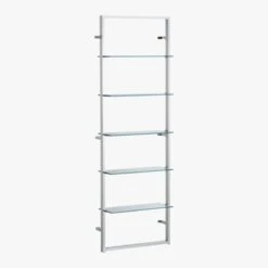 Tesso Chrome Metal Wall Mount Bookshelf -Cb2 TessoBookcaseChrmGls3QF8