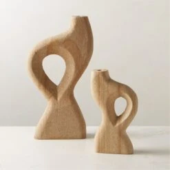 Tima Yellow Stone Taper Candle Holder Small -Cb2 TimaYllwStnTaperHolderGrpFHS23