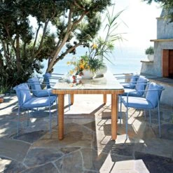 Navene Blue Outdoor Dining Armchair 12 Navene Blue Outdoor Dining Armchair -Cb2 TrettoFauxRattanDiningAP21 1x1 1