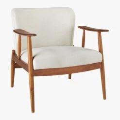 Troubadour Natural Wood Frame Chair -Cb2 TroubadourNtrlArmChair3QFF19