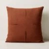 Tuck Brown Linen Throw Pillow With Down-Alternative Insert 20''