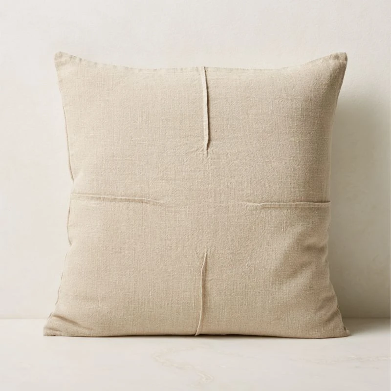 Tuck Natural Linen Throw Pillow With Down-Alternative Insert 20'' 1 Tuck Natural Linen Throw Pillow With Down-Alternative Insert 20''