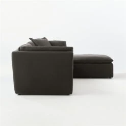 Turn 4-Piece L-Shaped Charcoal Black Sectional Sofa -Cb2 TurnSectRavenSDSSS21