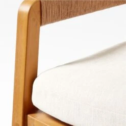 Roc Teak And Rattan Outdoor Dining Armchair With Ivory Sunbrella® Cushion 19 Roc Teak And Rattan Outdoor Dining Armchair With Ivory Sunbrella® Cushion -Cb2 VitetDiningArmchairAV2SSS23