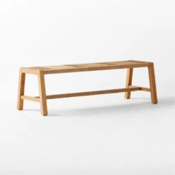 Roc Teak And Rattan Outdoor Dining Bench -Cb2 VitetDiningBench3QSSS23