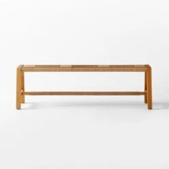 Roc Teak And Rattan Outdoor Dining Bench -Cb2 VitetDiningBenchSOSSS23