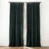Dark Green Organic Cotton Velvet Window Curtain Panel 48"x84''