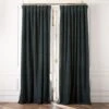 Dark Teal Organic Cotton Velvet Window Curtain Panel 48"x84''