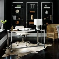 Tesso Chrome Metal Wall Mount Bookshelf -Cb2 go cartconsoletabletessoJN16